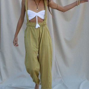 lot NWT Jen's Pirate Booty Tiki Suspender Pants M/L and Raja Bandeau top S $258